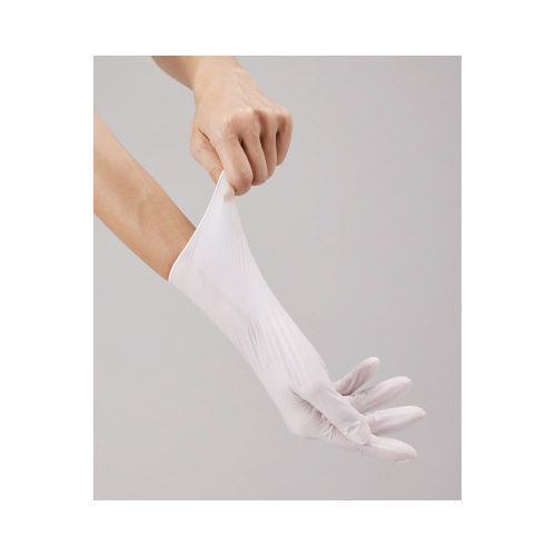 衛生的に取り出せるニトリル手袋　粉無白Ｓ×１０