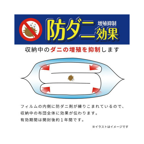 布団圧縮袋　防ダニ入れやすいふとん圧縮袋　Ｌ２枚入
