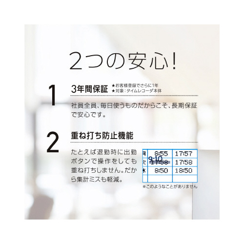 下取り付き　タイムレコーダ