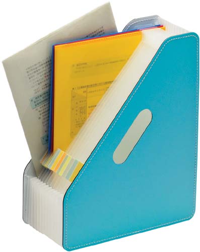 ドキュメントスタンドＡ４タテ　１３ポケット　ブルー