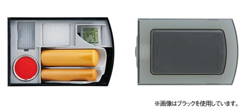 朱肉＋印マット付き印鑑ケース　シクオス　デュオ　白