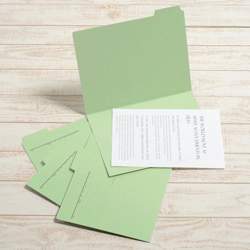 カットフォルダー　４山Ａ４横　グリーン