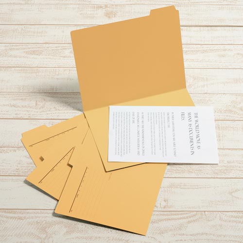 カットフォルダー　４山Ａ４横　イエロー