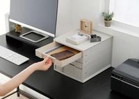 レターケース　浅型３段・深型１段　グレー４個