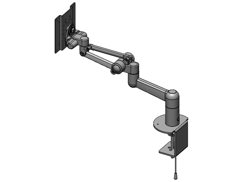 ハイブリットチルト機構4Kg対応 フル機能型ディスプレイアーム 本体ユニット（ライトグレー）