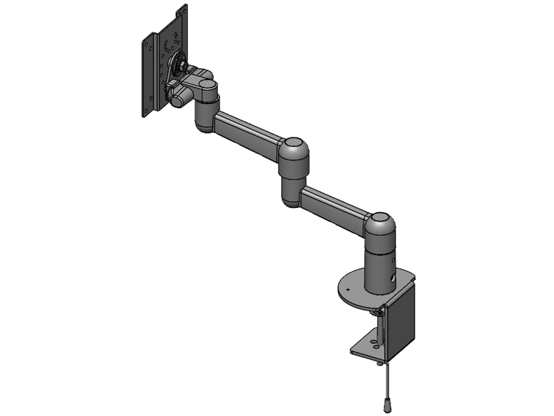 4Kg対応3軸タイプ 平行移動式ディスプレイアーム 本体ユニット（シルバー）