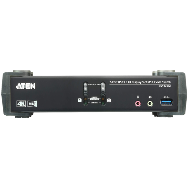 USB3.0ハブ搭載 DCI 4K対応 2ポートUSB DisplayPort MST KVMPスイッチ