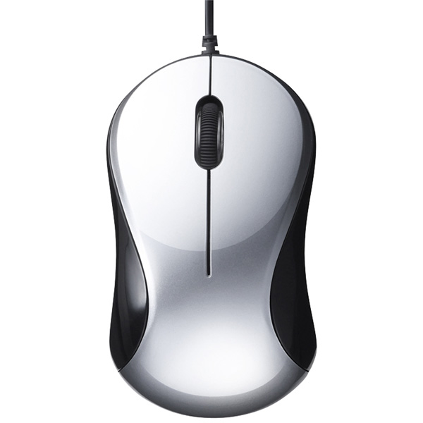 有線 BlueLED光学式マウス 静音/3ボタン シルバー