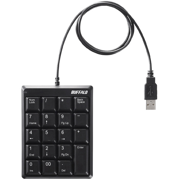 有線コンパクトテンキーボード ブラック