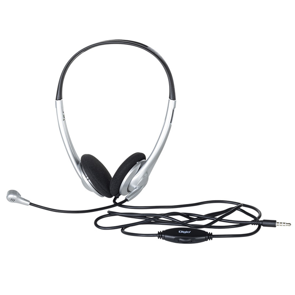Digio2 4極 ヘッドセット 軽量 オーバーヘッド シルバー