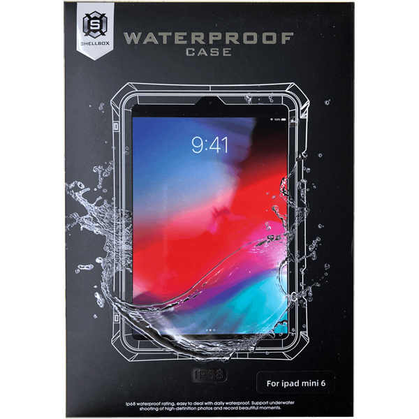 iPad mini 6対応IP68（防水・防塵）ケース/ペンホルダー（充電不可）、ストラップ付