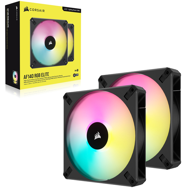 ケースファン AF140 RGB ELITE Dual Pack with Lighting Node CORE XT
