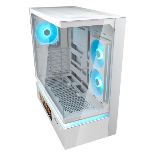 CFV235 Vision White/ミドルタワーケース/ホワイト/独自のCFV構造/パノラマデザイン/9.16インチTFT LCDパネル搭載/「Unity 240」ARGBリバースファン/背面コネクタMB対応