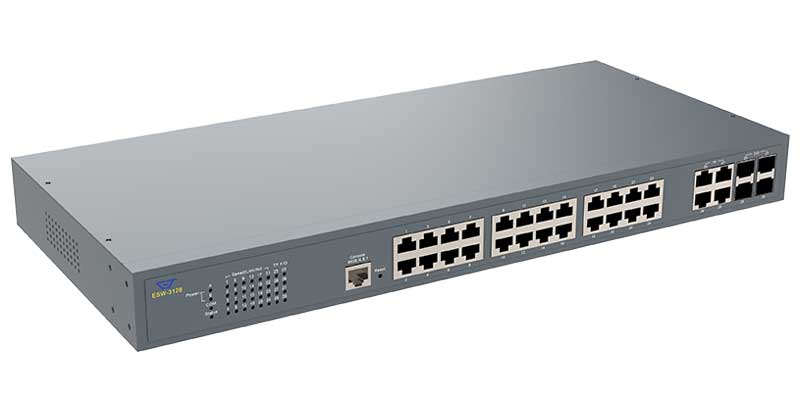 28ポート10/100/1000BASE-T対応ギガビットイーサネットスイッチ