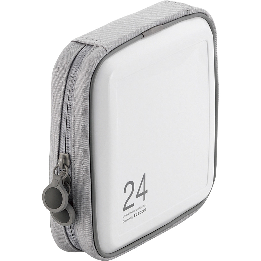 CD/DVDケース/セミハード/ファスナー付/24枚入/ホワイト