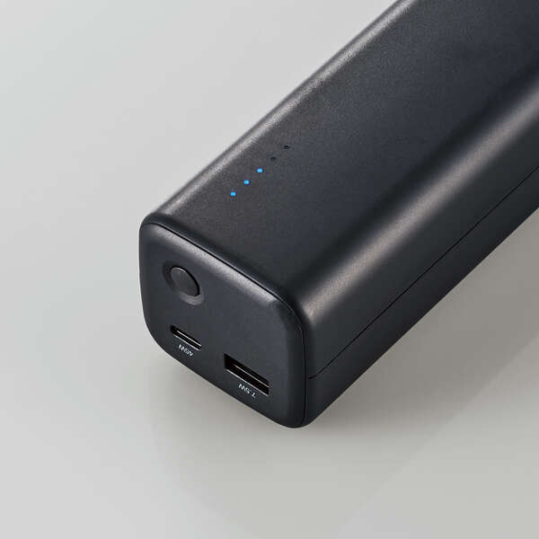 モバイルバッテリー/USB Power Delivery認証/20100mAh/52.5W/USB-C 1ポート/USB-A 1ポート/ブラック