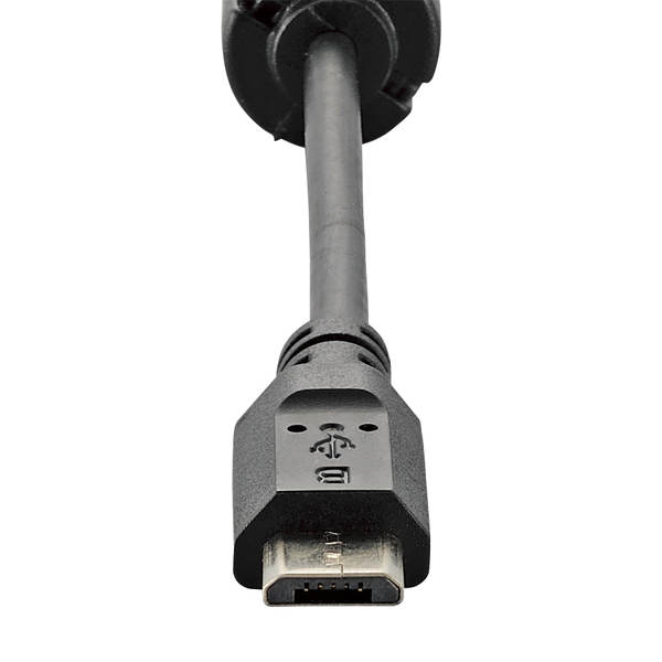 デジカメ用USBケーブル/microB/フェライトコア/0.5m/ブラック