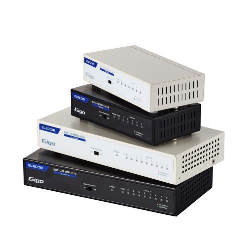 Giga対応スイッチングHub/5ポート/金属筐体/磁石付き/電源内蔵モデル/ホワイト