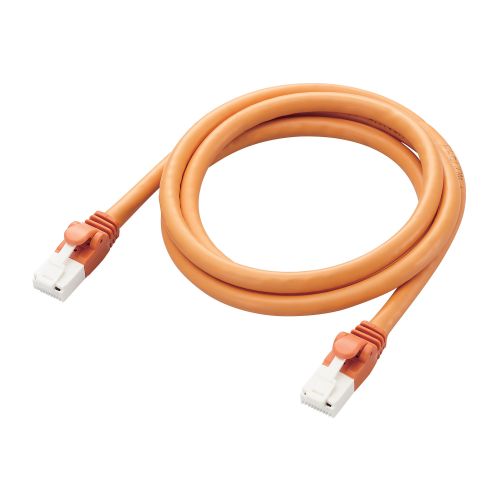 LANケーブル/CAT6A対応/EU RoHS指令準拠/爪折れ防止/簡易パッケージ仕様/1.0m/オレンジ