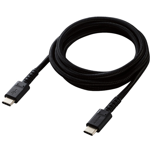 スマホ・タブレット用USBケーブル/USB(C-C)/高耐久/USB Power Delivery対応/認証品/1.2m/ブラック