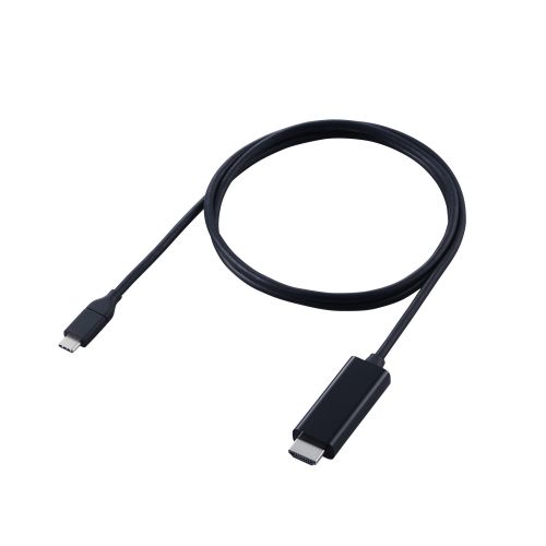 映像変換ケーブル/USB Type-C-HDMI/ミラーリング対応/60Hz/やわらか/1.0m/ブラック