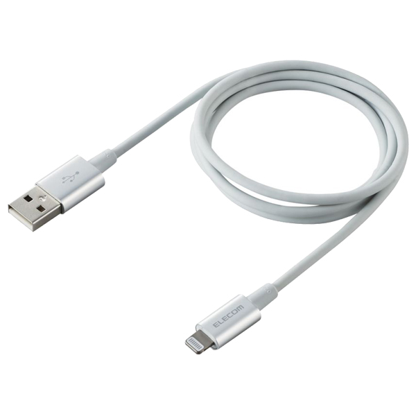 Lightningケーブル/準高耐久/アルミコネクタ/1.0m/シルバー