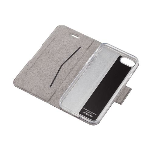 iPhone SE 第3世代/SE 第2世代/8/7用レザーケース/手帳型/UltraSlim/薄型/磁石付き/クリアケース/ネイビー