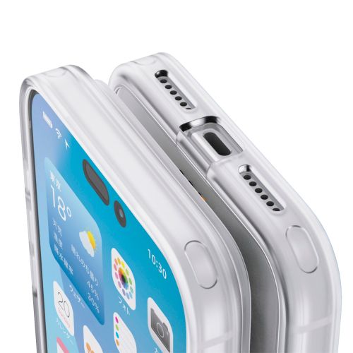 iPhone 17 Pro Max/ハイブリッドケース/D3O/オールクリア/メタルステッカー付/クリア