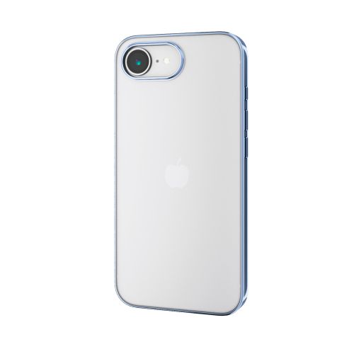iPhone 16e/ソフトケース/サイドメッキ/メタリックペールブルー