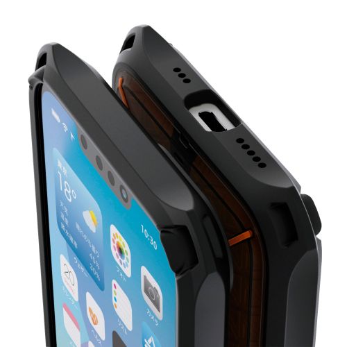 iPhone 17e/16e/ハイブリッドケース/ZEROSHOCK/特殊素材D3O/ブラック