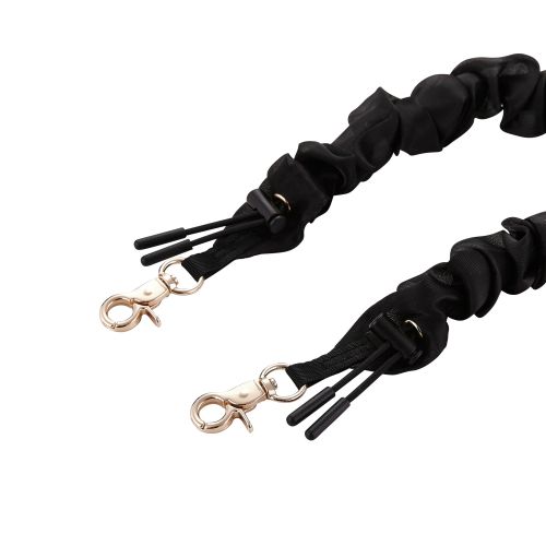 スマホハンドストラップ/ストラップホールシート付属/シュシュ/上品/ブラック