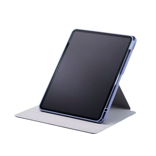 13インチiPad Pro(M4)/フラップケース/360度回転/マグネット着脱/背面クリア/ブルーグレー