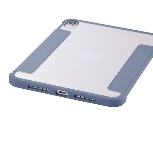 8.3インチiPad mini(A17 Pro)/フラップケース/薄型軽量/背面クリア/フレームカラー/ブルーグレー