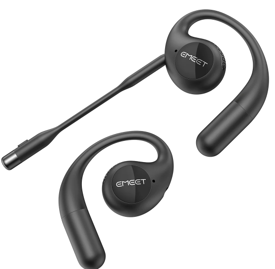 EMEET AirFlow ワイヤレスオープンイヤー型イヤホン E2053 黒