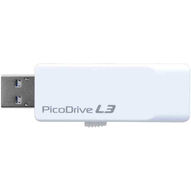 キャップ不要 スライド式 USB3.0メモリー 「ピコドライブL3」 64GB