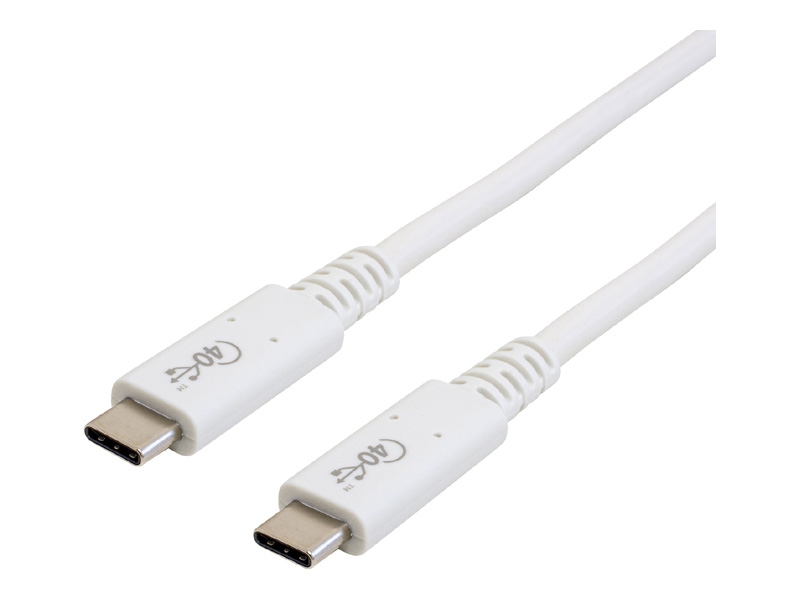 USB4 Gen3x2 （40Gbps）対応Type-Cケーブル（Thunderbolt3対応） ホワイト