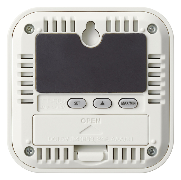 デジタル温湿度計 アイボリー