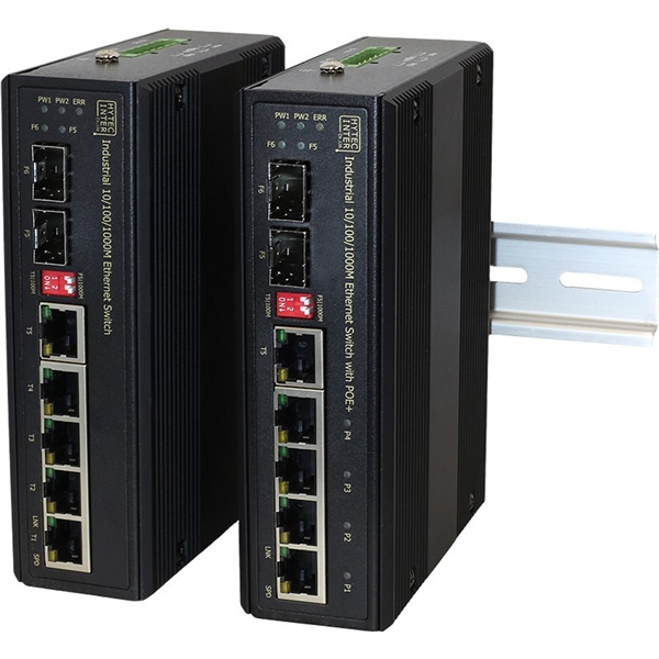 産業用GbE/PoE対応イーサネットスイッチ HES-3306PL-F1C1 (10/100/1000BASE-T×4(PoE)+SFP×1+Combo×1(RJ45/SFP))