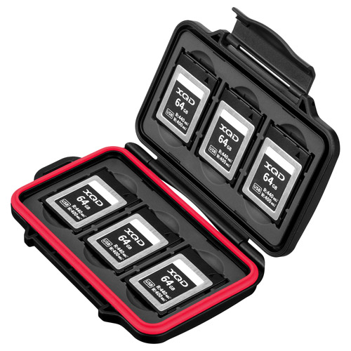 ハードメモリーカードケース XQD6（XQDカード用） レッド