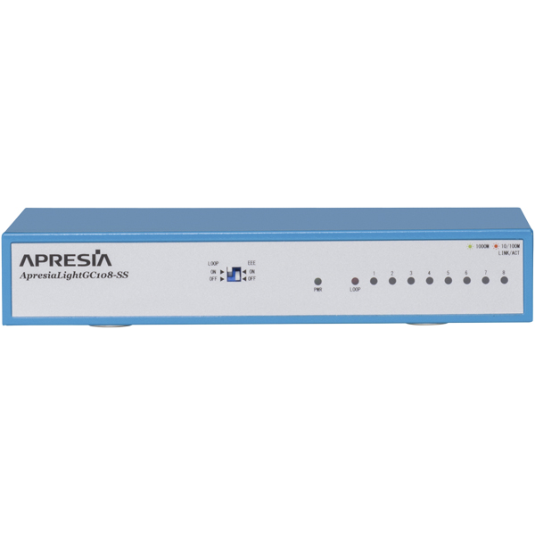 ApresiaLightGC108-SS 【5年間先出しセンドバック付】ノンインテリジェントスイッチングHUB (8port) ■マグネット標準添付