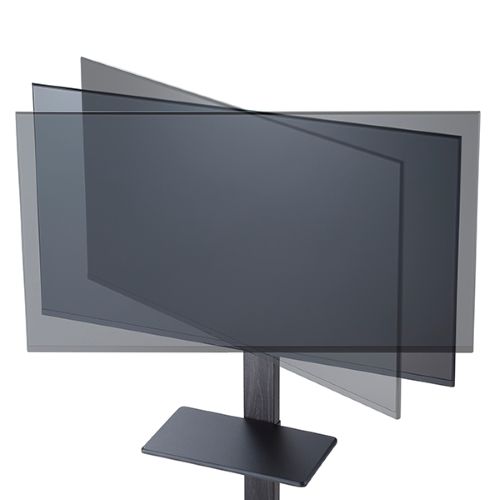 壁寄せテレビスタンド（左右首振り）/ダークブラウン木目調KFシリーズ ～65V型対応