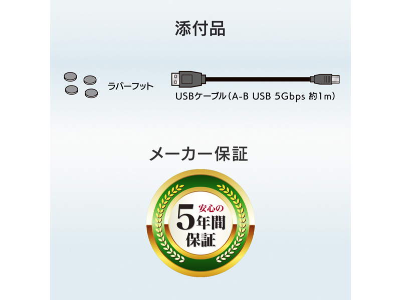 法人向け 5年保証 USB 5Gbps（USB3.2 Gen1）対応 外付けHDD（NAS「LAN DISK」バックアップ用） 24TB