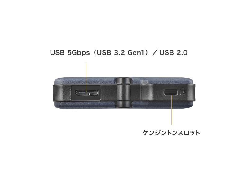 USB 5Gbps（USB3.2 Gen1）対応 長期5年保証 セキュリティポータブルSSD 500GB