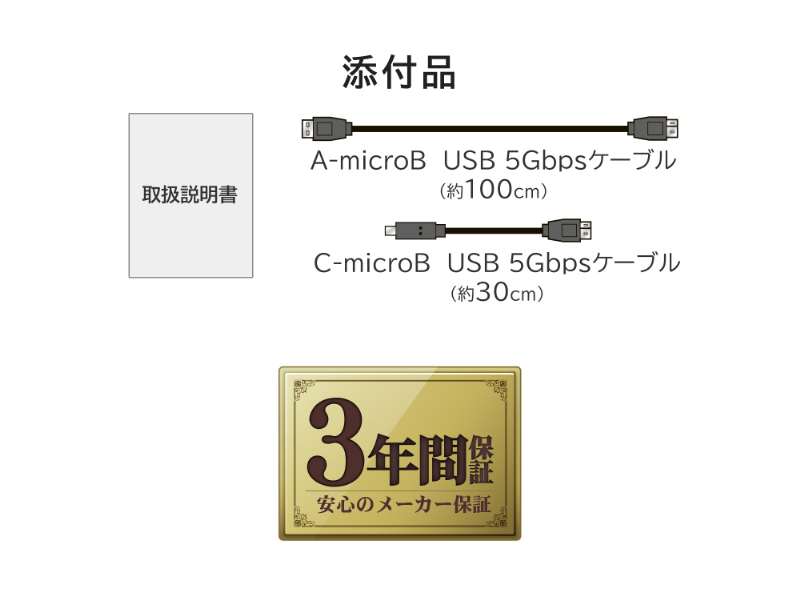 かんたんデータ移行アプリ内蔵 ハードウェア暗号化対応ポータブルSSD 500GB