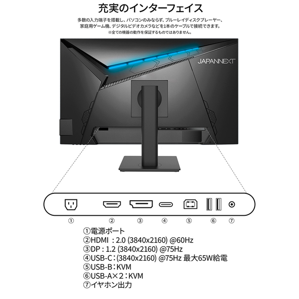 液晶ディスプレイ 28型/3840×2160/DP×1、HDMI×1、USB-C×1/ブラック/スピーカー有/2年保証