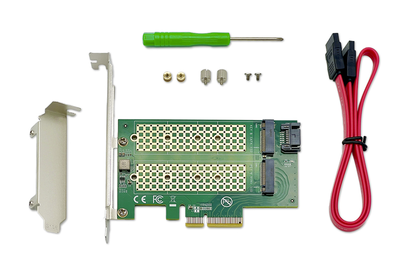 M.2増設ボード（M.2 NVMe & M.2 SATA SSD） M.2NVST-PCIE