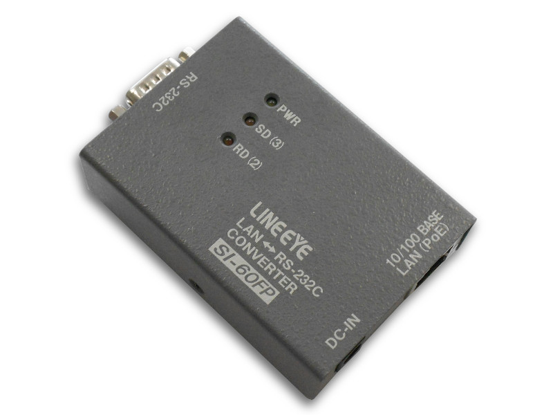 小型インターフェースコンバータ LAN<=>RS-232C Dsub9 PoE給電対応
