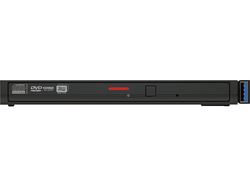USB3.2(Gen1)対応 ポータブルDVDドライブ 書込ソフト添付 ブラック