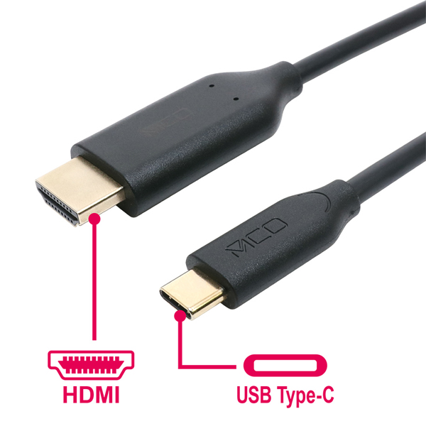 USB Type-C to HDMIケーブル 2m ブラック