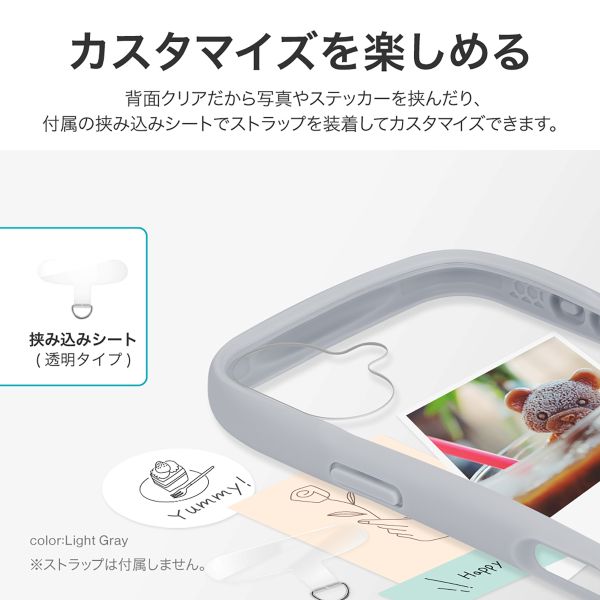 iPhone 16 Plus 耐傷・耐衝撃ハイブリッドケース 「ViAMO freely」 ライトグレー